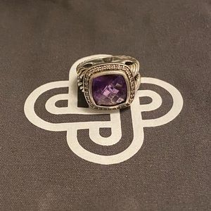 David Yurman Amethyst Albion Ring 11mm sz 5.75